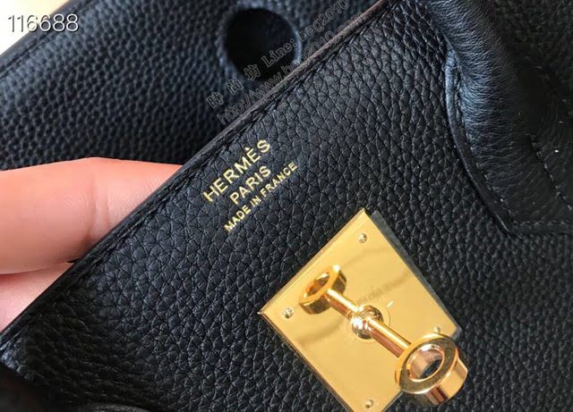 Hermes女包 愛馬仕Birkin Hermes鉑金包 togo小牛皮 黑色 金銀扣 Hermes手提女包  am1833